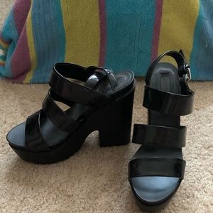 Black platform heels